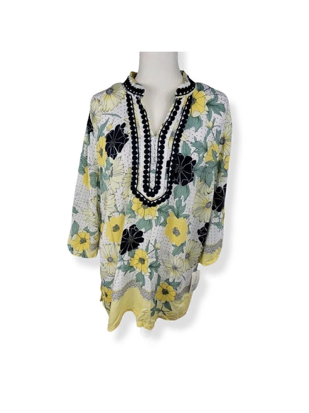 Charter Club  Floral Tunic V-neck Petite XL
